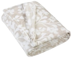 Beżowy polarowy koc 200x240 cm Brooke Floral – Catherine Lansfield