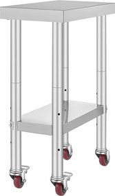 Stołek Kuchenny SucceBuy 30.48x60.96 cm | Komercyjny Stołek do Przygotowywania z 4 Kółkami