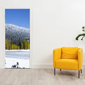 Fototapeta na drzwi - Śnieżne góry zimą (95x205cm)