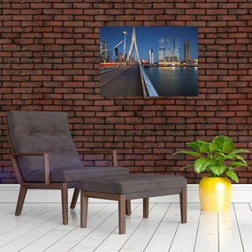 Obraz - Zmierzch w Rotterdamie, Holandia (70x50 cm)