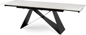 Ceramiczny stół do jadalni rozkładany Victor 160-240 cm, kolor biały marmur