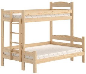 Łóżko piętrowe Lovic 90x200/120x200 z szufladami lewostronne - sosna
