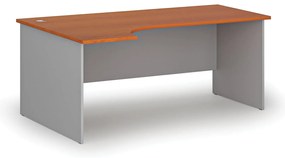 Narożne biurko PRIMO GRAY, 180x120 cm, lewe, szary/czereśnia