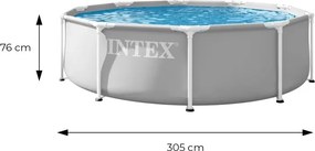 Basen ogrodowy stelażowy 305 cm Intex 700-ND - niski basen okrągły dla dzieci