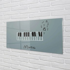 Szklany Panel Pianino nuty