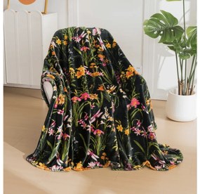 Mikropluszowy koc MYSTIC GARDEN, ciemnozielony Rozmiar: 200 x 220 cm