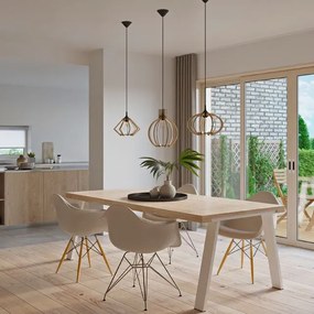 Okrągła drewniana lampa wisząca - 4X EX517 L7-P46