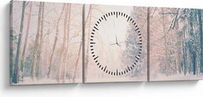 Obraz - Widok na las (z zegarem) (90x30 cm)