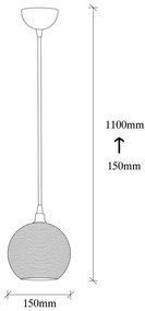 Lampa wisząca w żółto-złotym kolorze ze szklanym kloszem ø 15 cm Muzo – Opviq lights