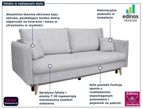 Szara sztruksowa sofa rozkładana T3-Z72