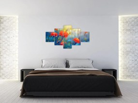 Obraz - Pomarańczowe kwiaty (125x70 cm)