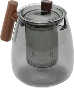 Dzbanek do zaparzania z szarego szkła TWISTED LIME, 800 ml