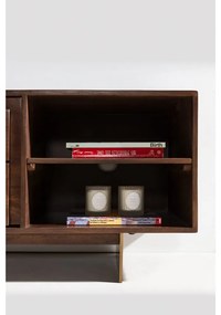 Brązowa szafka pod TV z litego drewna mango 145x55x40 cm Trisha – MOME