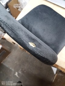 PROMOCJA Ciemnoszare krzesło aksamitne COMO z czarnymi nogami II jakość