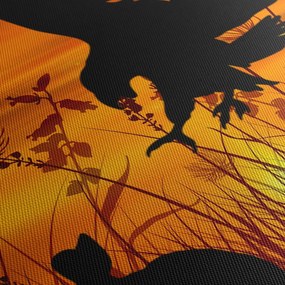 Obraz sylwetki drapieżnika (170x50 cm)