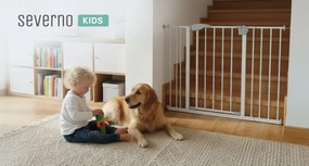 Bramka barierka zabezpieczająca na schody i drzwi biała