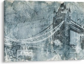 Obraz - Tower Bridge w chłodnych odcieniach (70x50 cm)
