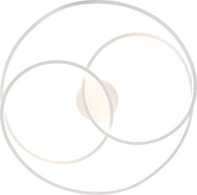 Lampa sufitowa biała 78 cm w komplecie z LED 3-stopniowy ściemniacz - Rowin