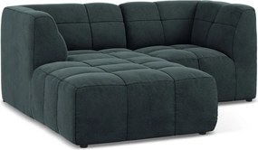 Niebieski aksamitny narożnik (lewostronny/z szezlongiem) Aloha – Makamii