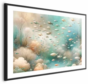 Plakat Oceaniczne piękno 90x60 cm z ramą czarną z marginesem ARTGEIST B