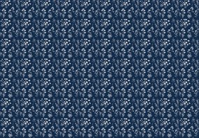 Fototapeta - Wzór kwiatowy na niebieskim tle (196x136 cm)