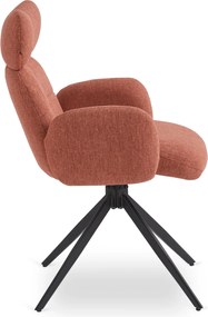 Krzesło Tapicerowane Obrotowe ALVARO Rude Nowoczesne