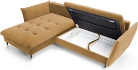 Narożnik GLAM Lewostronny z funkcją spania, zestaw z poduszkami wolnostojący tkanina RIVIERA 41 Platynowy DOMO HOME