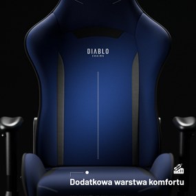 Fotel gamingowy materiałowy granatowy: Diablo X-Starter