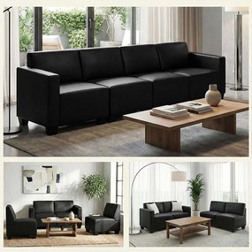 4-osobowa sofa Moncalieri, czarna