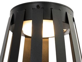 Zestaw 2 lamp stołowych zewnętrznych czarnych z diodą LED, ściemniacz 3-stopniowy, solarny i ładowalny - Penny
