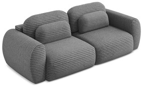 Ciemnoszara sztruksowa rozkładana sofa ze schowkiem 266 cm Kini – Makamii