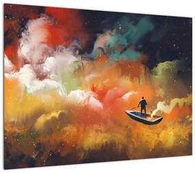 Obraz - człowiek unoszący się w kosmosie (70x50 cm)
