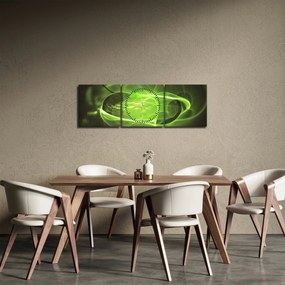 Nowoczesny abstrakcyjny obraz (z zegarem) (90x30 cm)
