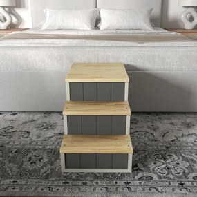 PawHut Schody dla psa 2 w 1 Design Wielofunkcyjne schody i rampa Naturalny szary | Aosom PL