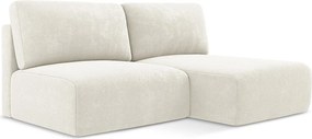 Otwarty Prawy narożnik z funkcją spania - z tkaniny szenilowej - biały - KONA