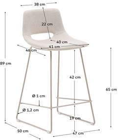 Beżowy hoker (wysokość siedziska 65 cm) Zahara – Kave Home