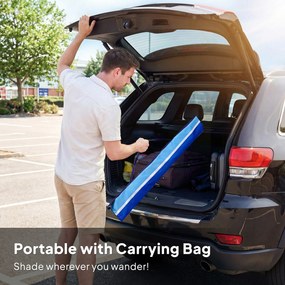 Outsunny Parasol Plażowy Ø198 cm UV30+ z Składanym Stolikiem i Uchwytami na Napoje, Regulowany, Wielokolorowy | Aosom PL