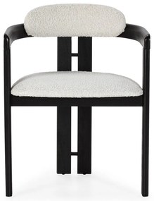 Białe/czarne tapicerowane fotele jadalniane zestaw z podłokietnikami 2 szt. Eiden – MOME