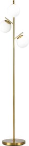 HOMCOM Lampa podłogowa 40W złota bez żarówki E27 27x169cm nowoczesna stojąca do salonu | Aosom PL