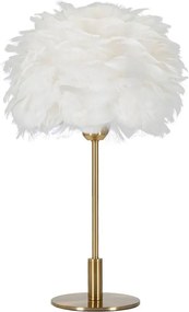 Lampa stołowa w biało-złotym kolorze (wysokość 50 cm) Ball Feather – Mauro Ferretti