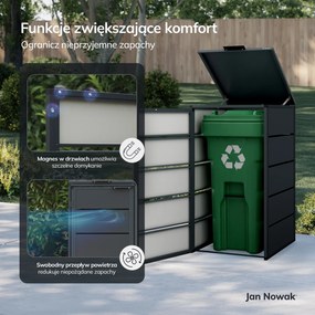 Zabudowa śmietnikowa 240L jednokomorowa, antracyt