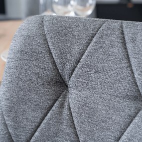 Krzesło Tapicerowane do Salonu ROBIN 2 Szare Nowoczesne Loft