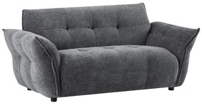 Kanapa 2-osobowa z tkaniny melanżowej w kolorze antracytowymNAPIZO