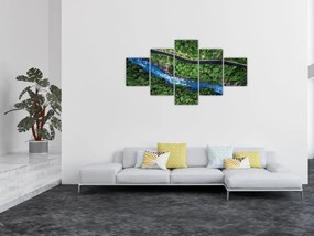 Obraz - Rzeka między górami, Kaukaz, Rosja (125x70 cm)