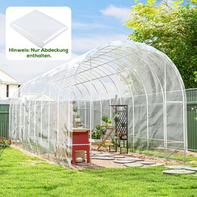 Outsunny Pokrywa szklarniowa z plastiku, Ochrona roślin, Odporna na UV i Wodę, 8 x 10 m