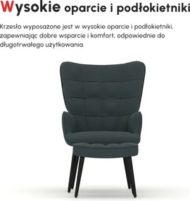 HOMCOM Fotel relaksacyjny z podnóżkiem Komfortowy zestaw do wypoczynku Ciemnoszary elegancki design | Aosom PL