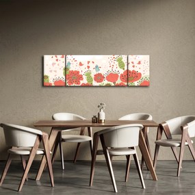 Obraz - Ptaszki na kwitnącej łące (170x50 cm)