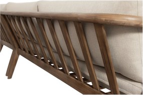 Brązowa tapicerowana sofa ogrodowa (w kształcie litery L) Biam – WOOOD