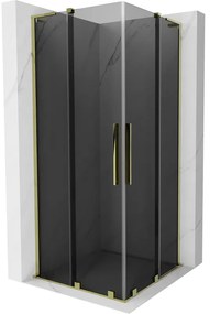 Mexen Velar L Duo kabina prysznicowa rozsuwana 90 x 90 cm, grafit, złota - 871-090-090-02-43-50