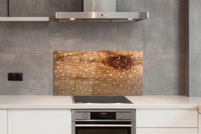 Szklany Panel Krople na Naturalnym Drewnie